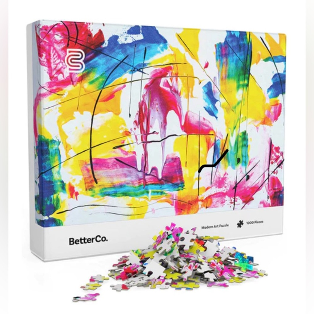 🧩 New Sealed MODERN ART 1,000 Piece Puzzle BetterCo. Small Artist Soy Ink